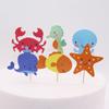 24pcs Ocean Animal Cupcake Toppers Under the Sea Birthday Party Cake Decorations Baby Shower Girls Mermaid Themed Party Supplies