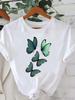 (Asian Size) Women Printed Lady Casual Short Sleeve T Tee Top Clothing Shirt Butterfly Style 90s Fashion Female Graphic T-shirts