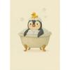Funny Otter Toilet Paper Duck Reading on Toilet Poster Raccoon Animal Wall Art Bathroom Canvas Painting Print Nursery Home Decor
