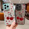 Чехол для телефона Cherry Pattern Clear Matte, ударопрочный, для iPhone 16 Pro Max 15 14 Pro 13 12 11, тонкий, мягкий, с защитой линз