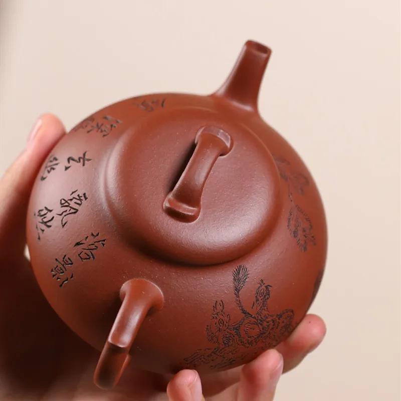 150 мл подлинный исинский фиолетовый глиняный чайник знаменитый ручной работы чайник красивый заварочный чайник китайский чайный сервиз Цзыша индивидуальный