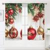2 шт., новогодние шторы в виде елочного шара -30% затемнения - подходят для гостиной, спальни, кухни, украшения дома
