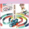 Domino Train Set With 120pcs Blocks And Sound Design Kids Building Gift Toy