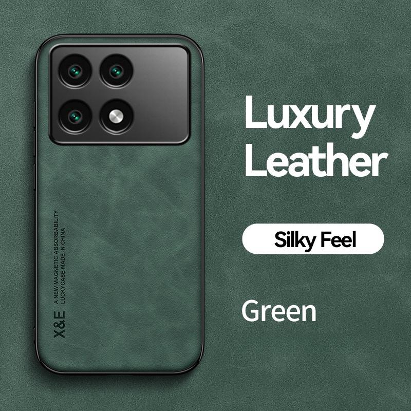 Leather Magnetic Case For Xiaomi Poco X6 Pro 5G Soft TPU Shockproof Fundas For Pocox6pro Poko Little X6pro X 6 Pro 6X Back Cover