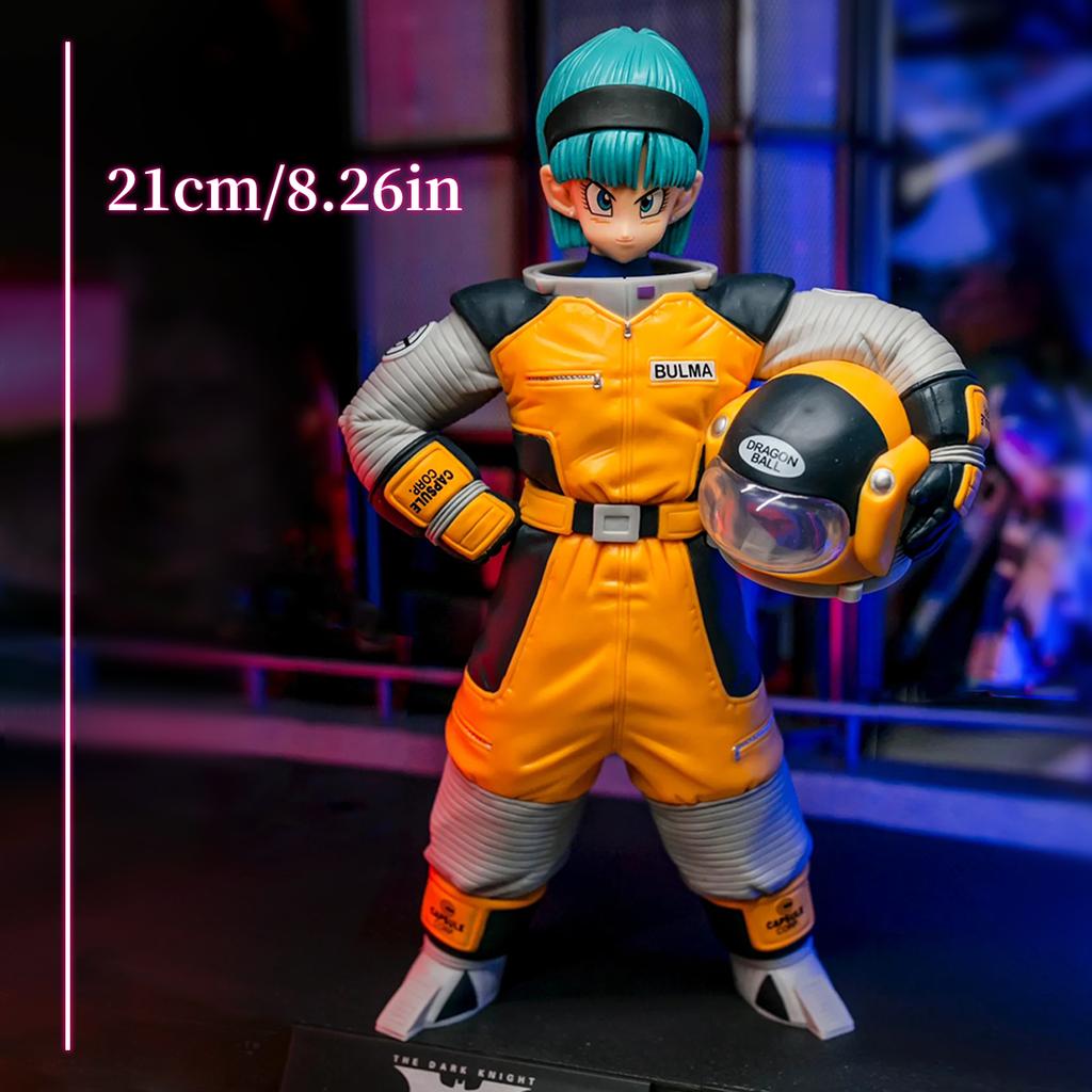 21cm/8.3in Anime Dragon Ball Z Figure Space Suit Bulma Figure PVC Action Figures Collection Model Toys Gifts