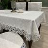 Tablecloth Rectangle Luxury Embroidery Lace Round Table Cover Flower Elegant Hollow Out Table Dining Cloth Table Flag Towels