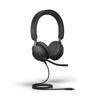 Jabra Evolve2 40 SE Wired Stereo Noise Cancelling Headset Features 3 Mic Call Technology and Cable MS Teams Works with All Other Platforms Black -