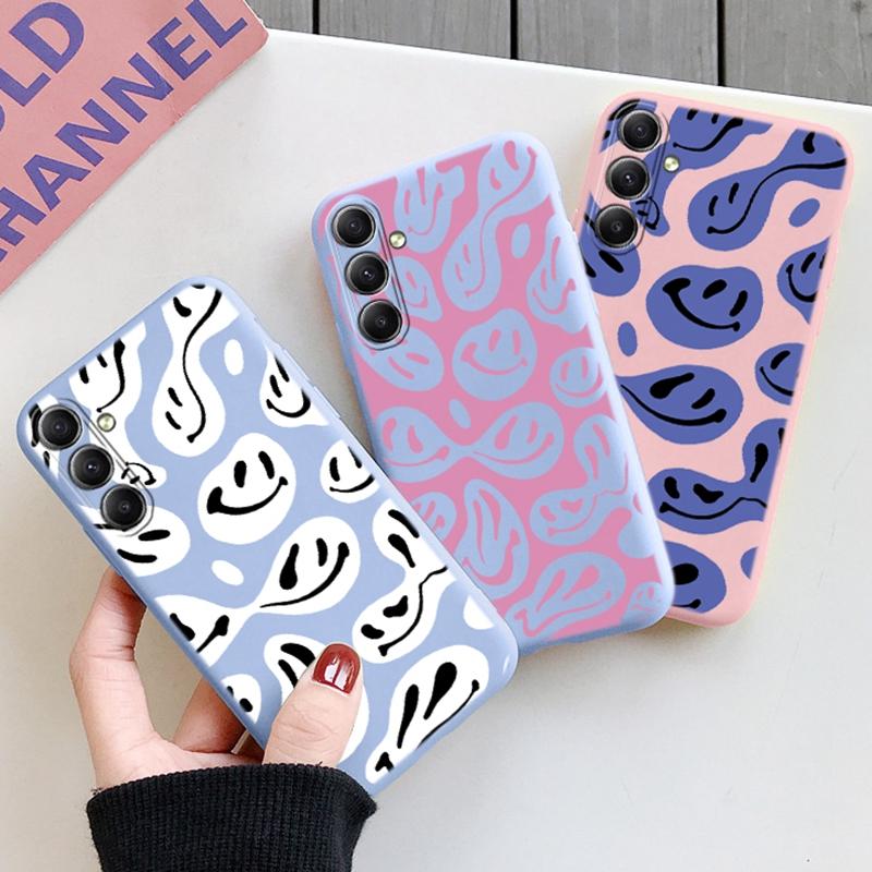 Мягкий силиконовый чехол с забавным лицом для Xiaomi Redmi Note 13 Pro 13C 14T 15 Samsung A55 A35 M34 M35 S24 S25 Huawei Honor 200 iPhone Realme противоударный чехол