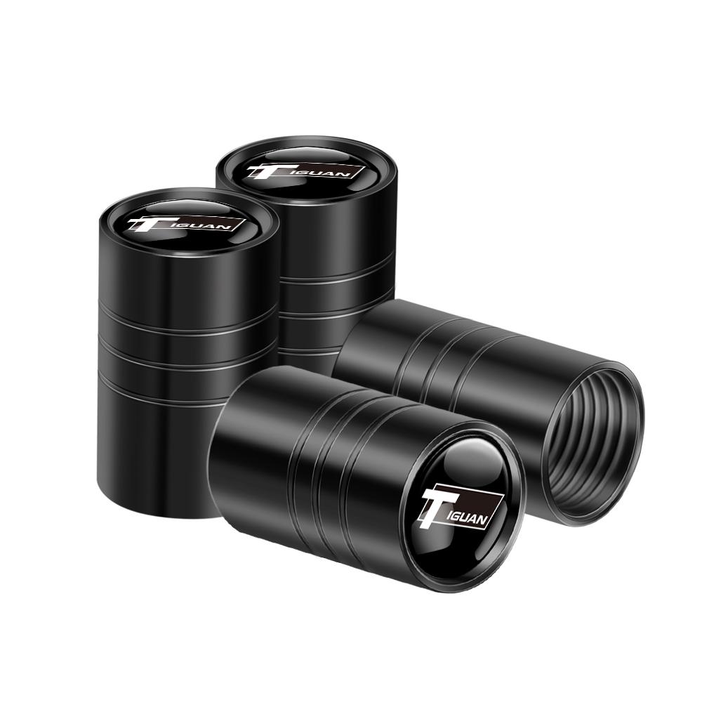 W1224Pcs Car Wheel Tire Valve Cap Airdust Cover Auto Accessories For Volkswagen VW Rline GTI R Polo Golf Passat Magotan Tiguan Jetta