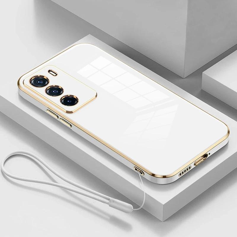 Luxury Plating Case for OPPO Reno 13 F 12 11 7 10 Pro A3 A98 A94 A78 A74 A58 A57 A54 A38 A16 Silicone Soft Shell with Lanyard Hand Rope