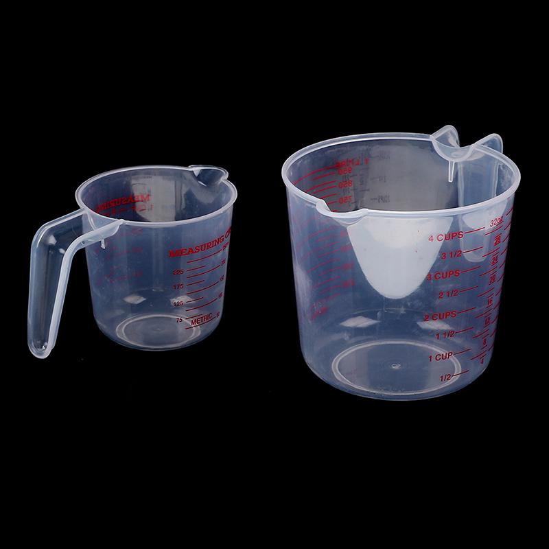 Plastic Clear Measuring Cup Mesure Dish 250/500/1000Ml Liquid Scale Plastic