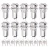 10 шт. ключевой переключатель цилиндрический металлический ONOFF силовой замок нержавеющая сталь с ключевой гайкой 12 мм AC DC220V(двойной