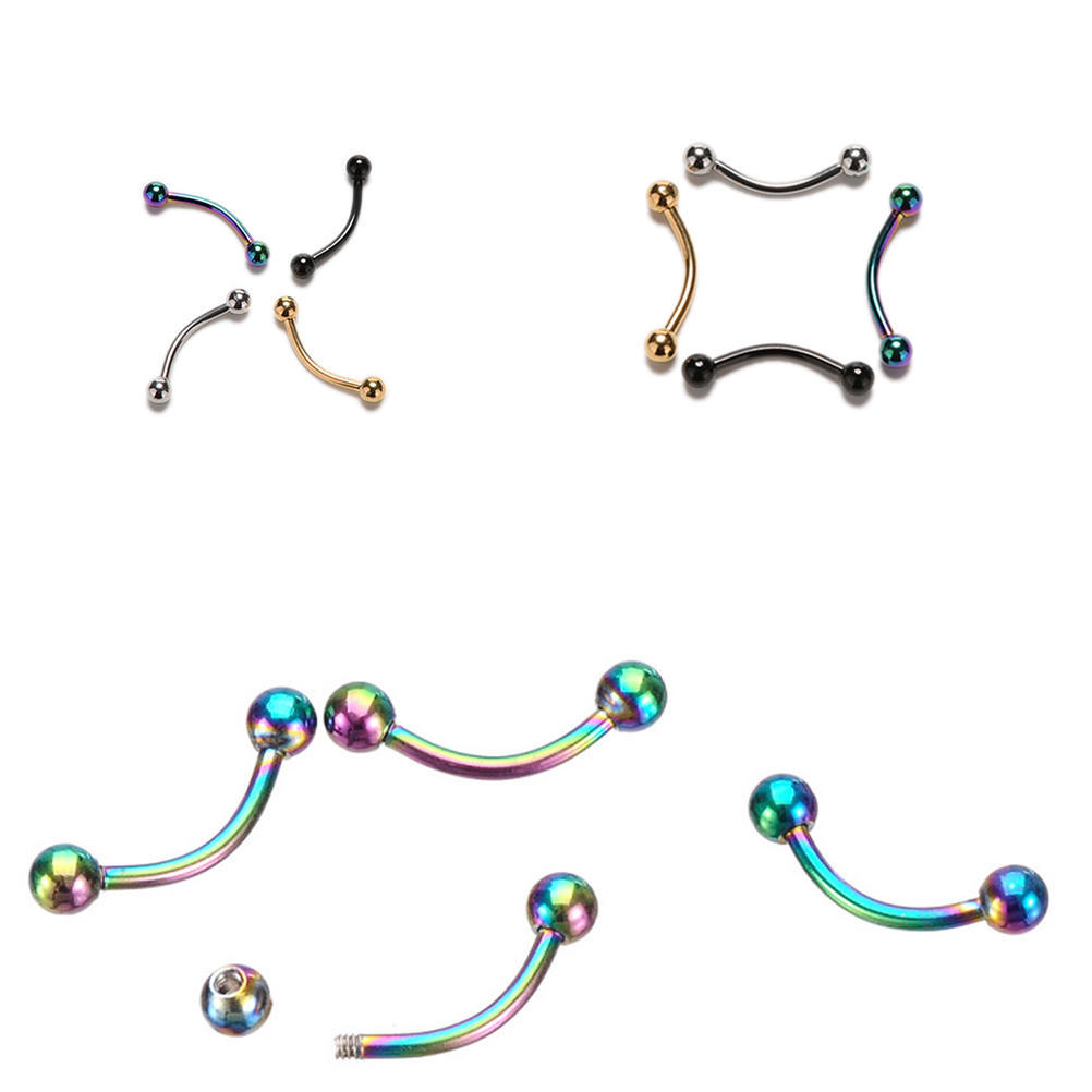 Изогнутая штанга из нержавеющей стали, кольцо для бровей, пирсинг для бровей, украшения для тела