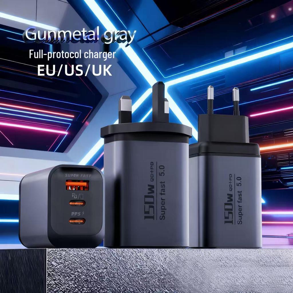 150 Вт USB-зарядное устройство: Двухпортовый адаптер для телефона Type-C с быстрой зарядкой PD25W