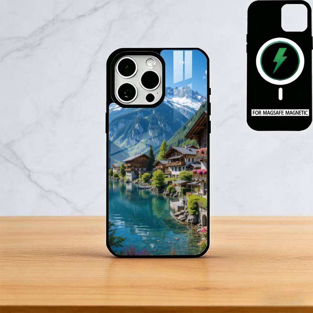 Великолепные Швейцарские Пейзажи Чехол для Телефона Для iPhone17,16,15,14,13,12,11 Plus,Pro Магнитный Для Magsafe Беспроводной Зарядки