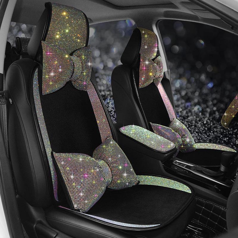 Комплект подушек на сидение автомобиля для женщин Sparkling Diamond - 4 сезона, универсальная посадка, простой дизайн, одна или три части