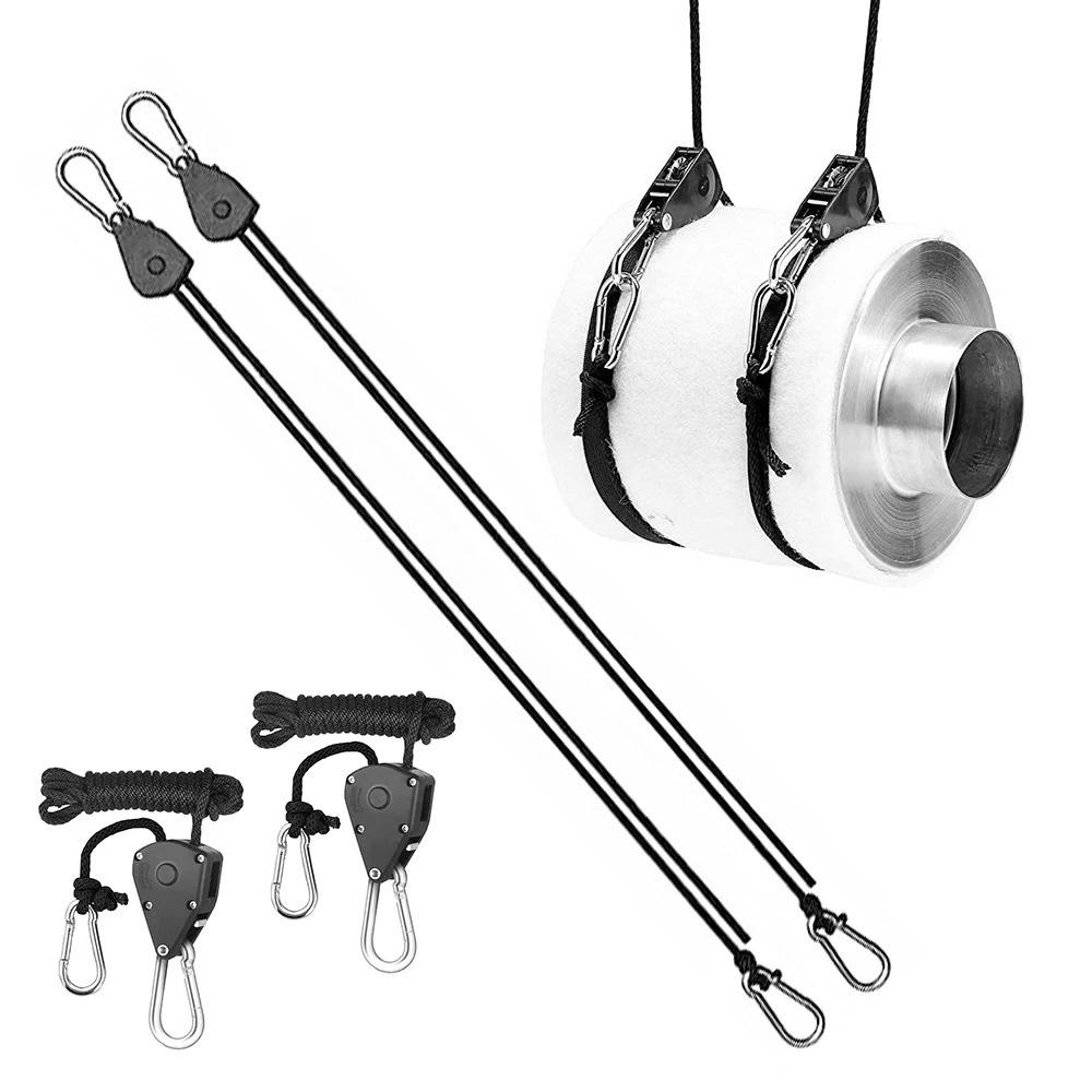 2/4 шт. Веревочный зажим-подвес Усиленный Регулируемая высота Конструкция против ослабления Зубчатый зажим Для подвешивания растений Светильники для выращивания