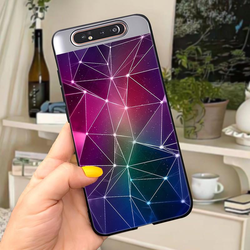 Case For Samsung A80 Case Soft Silicone Cartoon Back Cover For Samsung Galaxy A80 GalaxyA80 A 80 A805 Fundas shell Black coque