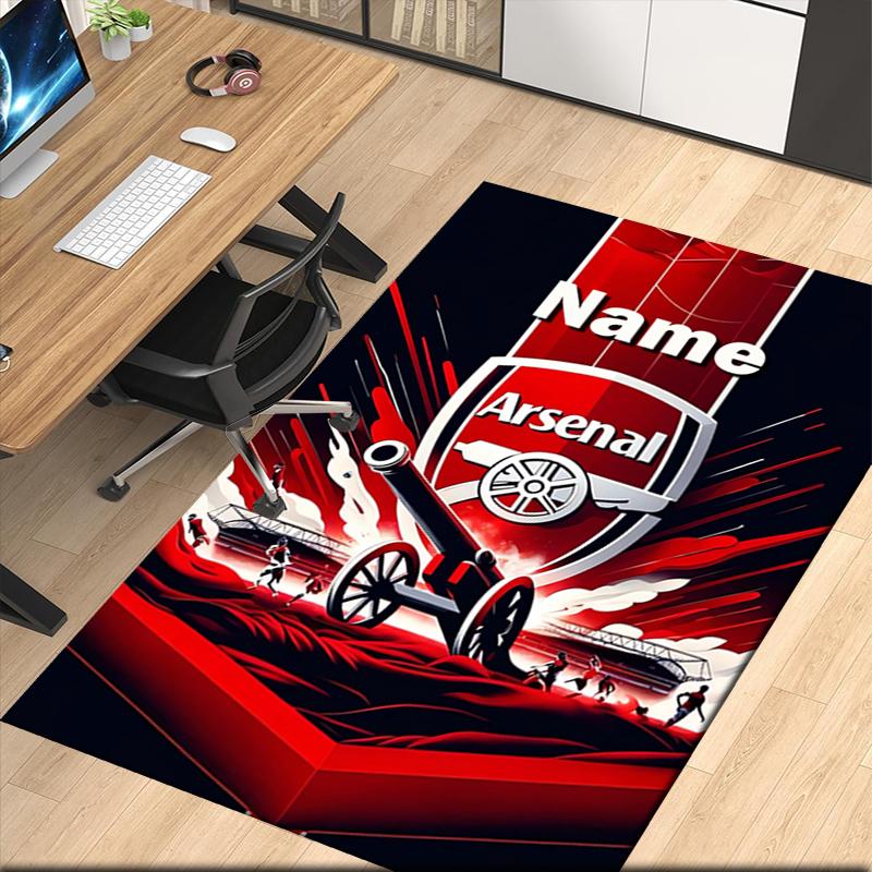 Custom Name Arsenal F.C Printed Carpet, for Office Chair Living Room Bedroom Kitchen Room Decor Gifts.