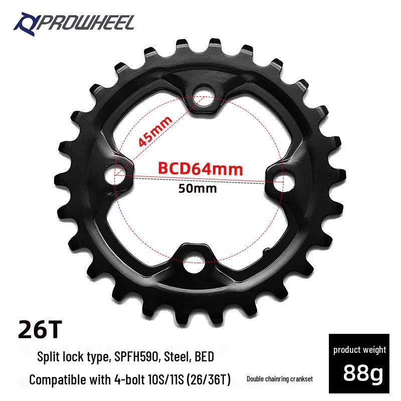 Горный велосипедный шатунный комплект Prowheel на 10/11 скоростей с полым дизайном и звездами 26T/36T/38T для ремонта велосипеда.