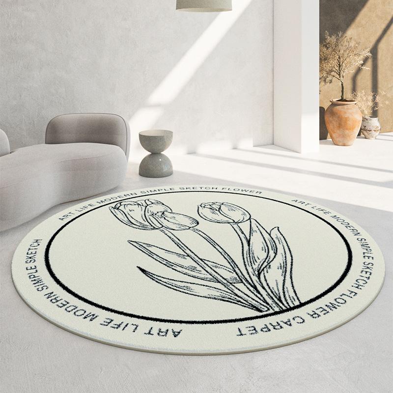 Мягкие круглые ковры с имитацией кашемира, современные украшения, диваны для гостиной, коврики, простой домашний ковер для спальни, большой ковер для гостиной