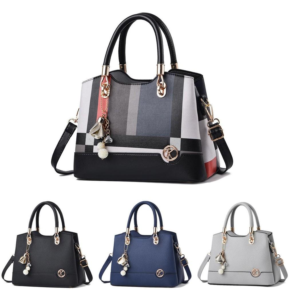 Trendy Color Block Pu Handbag With Spacious Interior For Modern Women In Various Colors