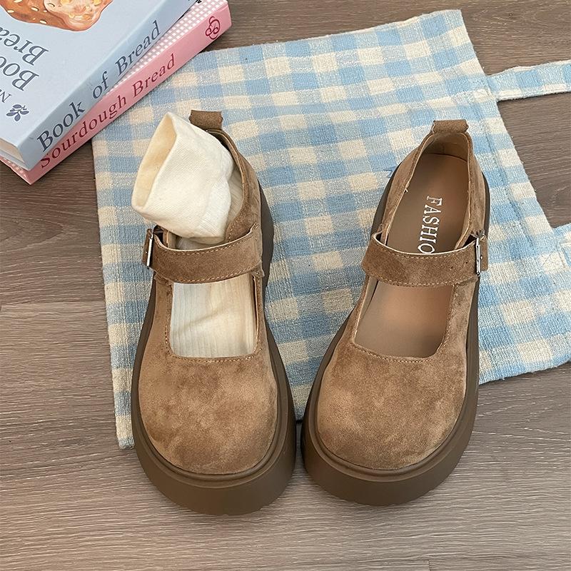 Модные офисные белые туфли Мэри Джейн на платформе с круглым носком, женские, новые 2025, весна-осень, французские универсальные туфли на низком подъеме