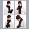 3Pcs/Set Women Winter Hat Scarf Gloves Set Solid Color Knitting Hat Long Scarf Touchscreen Gloves Set Winter Accessories
