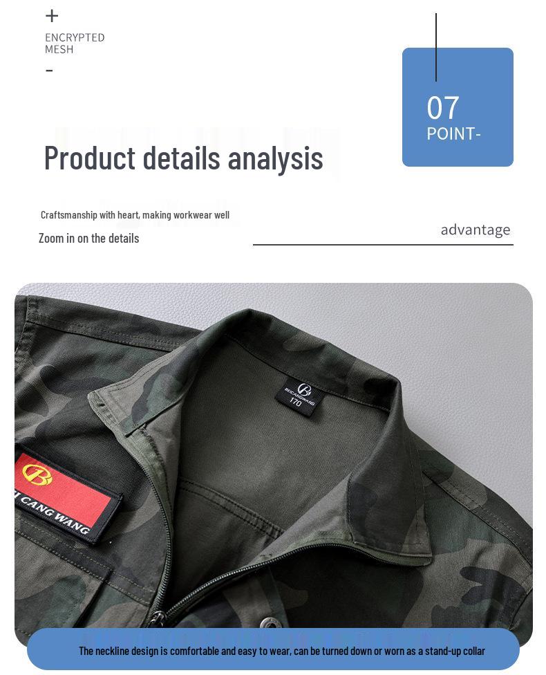 Stretch Camouflage Suit Set: Anti-Scald, Thickened Workwear for Auto Repair & Welding