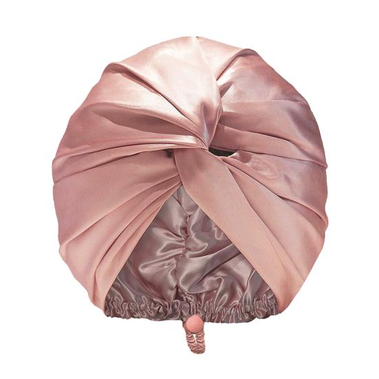 Шапочка для ухода за волосами Двухслойная из искусственного шелка Шапочка для сна Регулируемая сзади Пряжка Шапка-тюрбан Однотонный Домашний головной убор