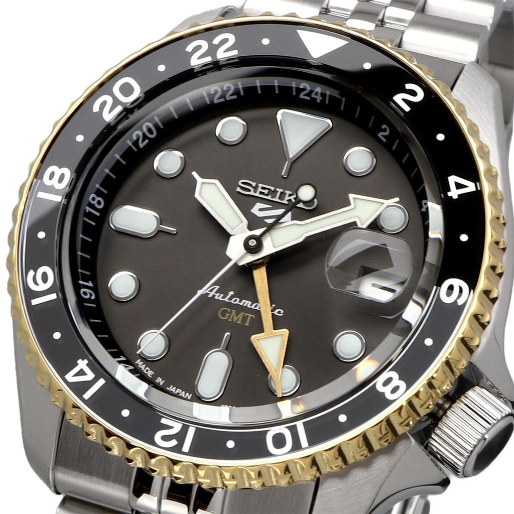 SEIKO 5 SPORTS SKX Sports Style GMT Model Automatic Mechanical Watch Seiko Five Sports Made In Japan SSK021 Gold Bezel Overseas Model [Seiko] Men's