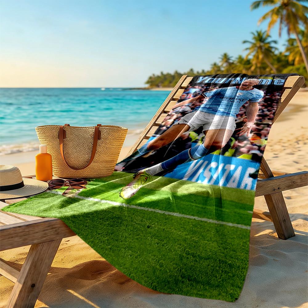 Haaland Personalized Name Beach Towel Super Soft Microfiber Quickdry Fabric Suitable for Sports Travel Swimming Yoga Bathroom Beach And Pool
