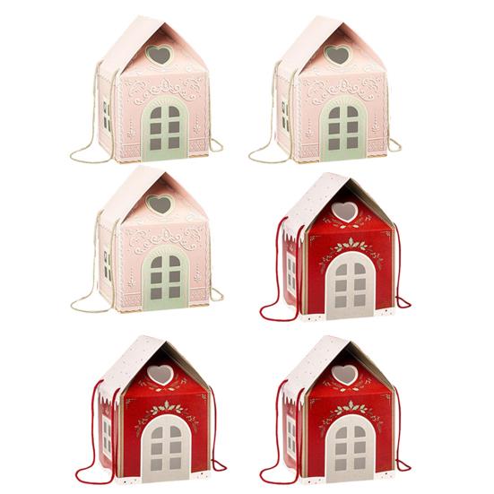 Рождественская Страна Чудес Коттедж Подарочная Коробка Многоразовая Праздничная Упаковка в Тему Домика Декоративная Памятная Коробка Зимнее Украшение для Дома