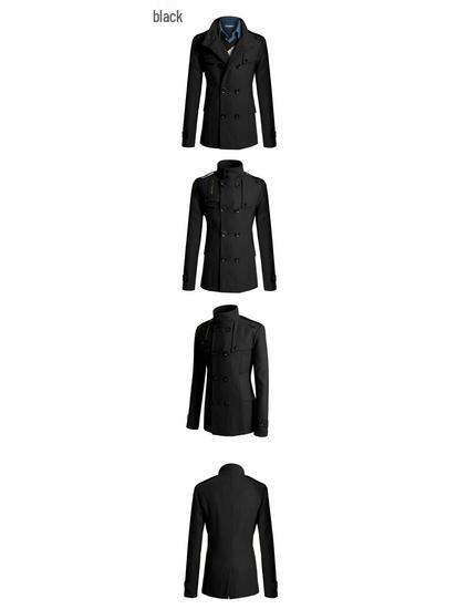 Мужской шерстяной тренч приталенного кроя средней длины для зимних поездок на работу, коллекция 2025