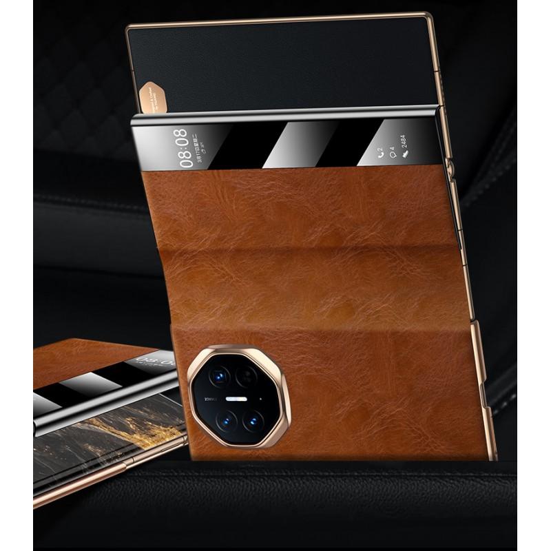 Magnetic Flip Leather Case With Smart Window Mate X3 Ultra Premium Oil Wax Genuine Business Luxury Style