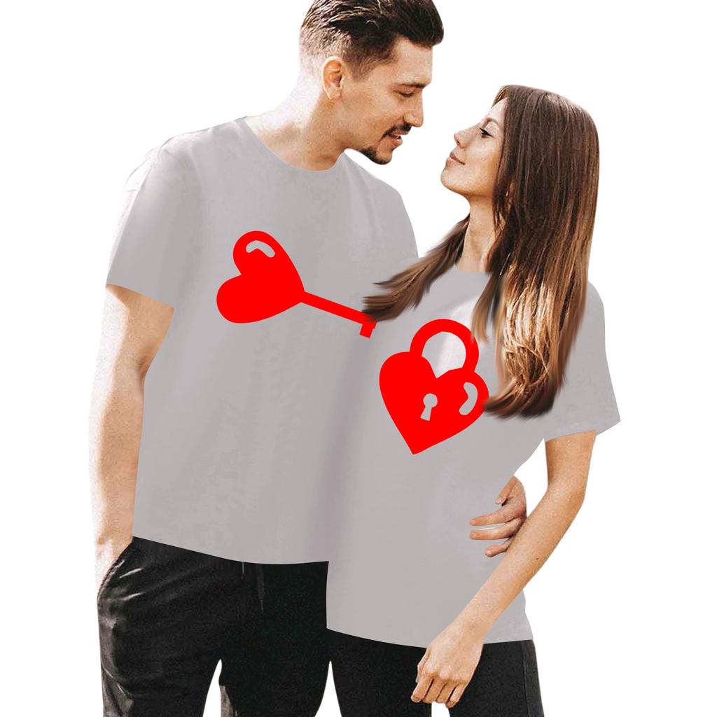 Женская повседневная футболка с круглым вырезом и коротким рукавом с принтом ко Дню святого Валентина