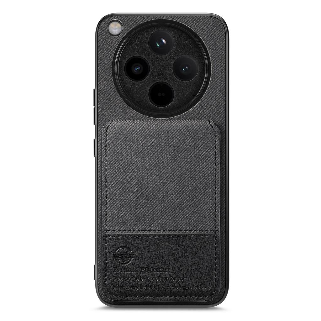 For Oppo Find X8 5G Case Cloth Texture Leather+PC+TPU RFID Blocking Phone Cover with Card Holder