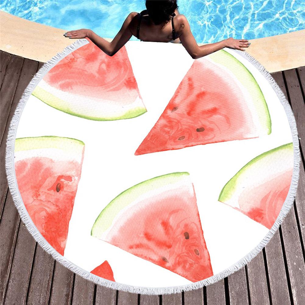 Круглое пляжное полотенце WHQ 600G 150CM с геометрическим принтом пончиков ПОЛОТЕНЦА ДЛЯ ДУША ИЗ МИКРОФИБРЫ Круглые банные полотенца Bohemia Шаль Коврик Толстый