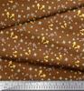 Soimoi Brown Poly Crepe Fabric Clove Food Fabric Prints By metre 52 Inch