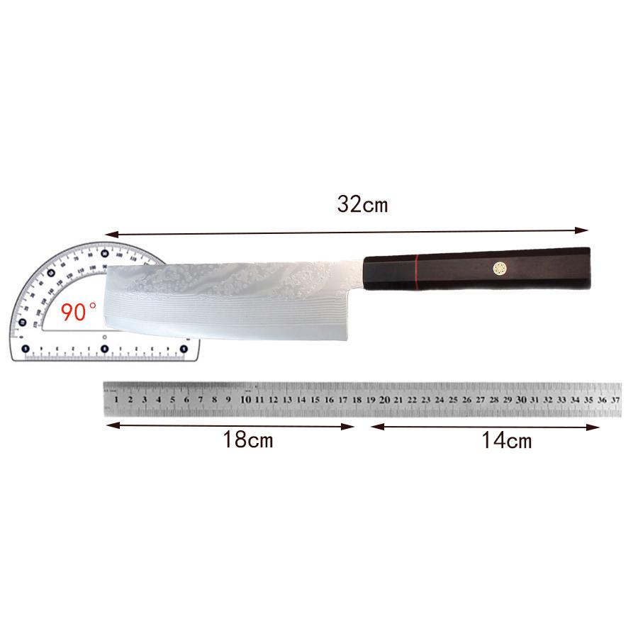 7 Inch Deba Knife Single-edged Blade Damascus Steel Ebony Handle Chef Slicing Sushi Vegetable Cleaver Sashimi Meat Kitchen Knife