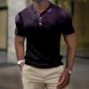 Men's Summer Printed Golf Shirt Botton Short Sleeve Top Men's Casual Fashion Shirt