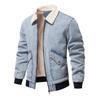 Autumn and Winter New Men's Cashmere Denim Jacket Casual Quality Washed Denim Jacket