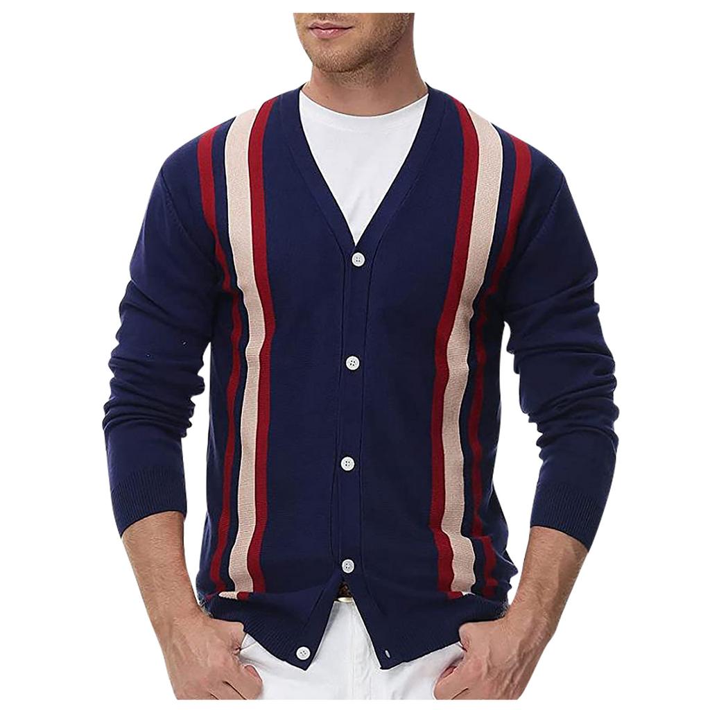 Spring And Men's Long Sleeve Sweater Striped Business Sweater