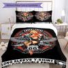 3pcs U.S. Route 66(1) pattern bedding set duvet cover set includes duvet cover &pillowcases, perfect all season bedroom decoration & gift