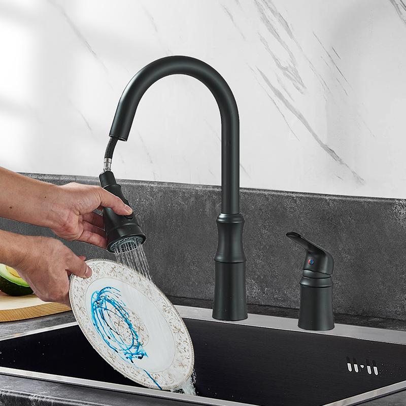 Черный смеситель для раковины с одной ручкой, широкий смеситель для раковины, смеситель для ванной комнаты с широким изливом, горячая и холодная вода