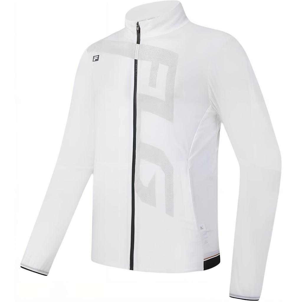 Fila Удобная Стильная Эластичная Мягкая Куртка с Воротником-стойкой на Молнии с Длинным Рукавом Мужские куртки Нефритово-белый A11M435702F-WT