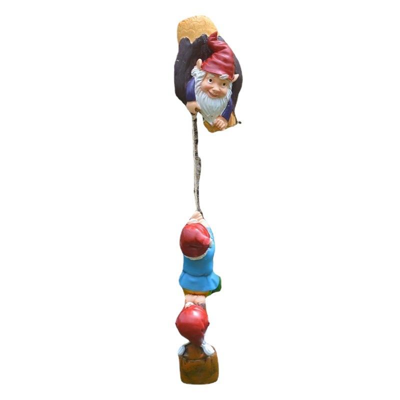 Скульптура из смолы «Скалолазающий гном», белая борода, художественная статуэтка гнома, эльфийские украшения, подвесная статуя на дереве, украшение для сада и дома, наружное украшение