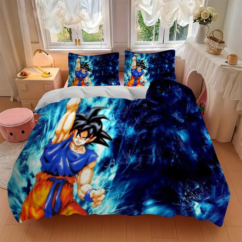 Goku Power Up Print 3Pcs Bedding Setduvet Cover With 2 Bedropillowcase Home Birthday Gift
