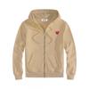 Unisex Hooded Zip-Up Sweatshirt With Heart Print Lightweight Warm Casual Pullover Fall Youth Streetwear