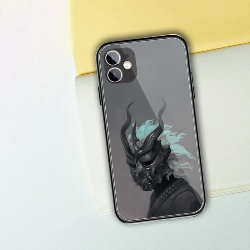 Чехол для телефона Samurai Mask для iPhone 14 13 12 11 XS X 8 7 6 Plus Mini Pro Max SE 2022 черный чехол для телефона из поликарбоната и термополиуретана
